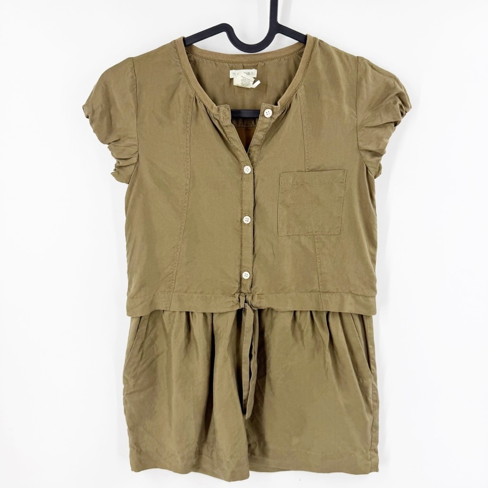 ✅ J. CREW CREWCUTS GIRLS‎ BROWN SILK DRESS SIZE 6 SHORT SLEEVE FROCKET